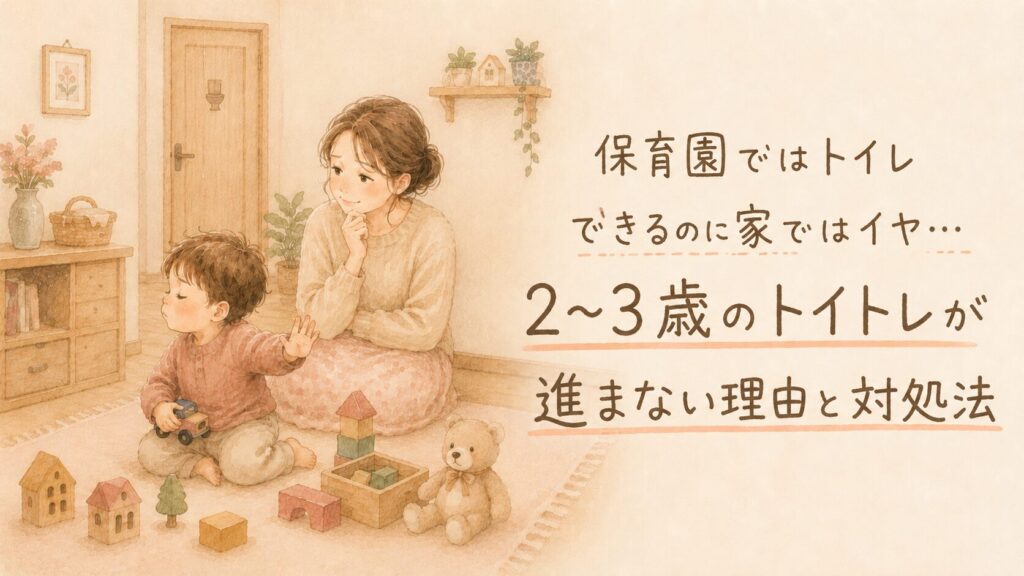 トイレを拒否する子と困り顔のママ