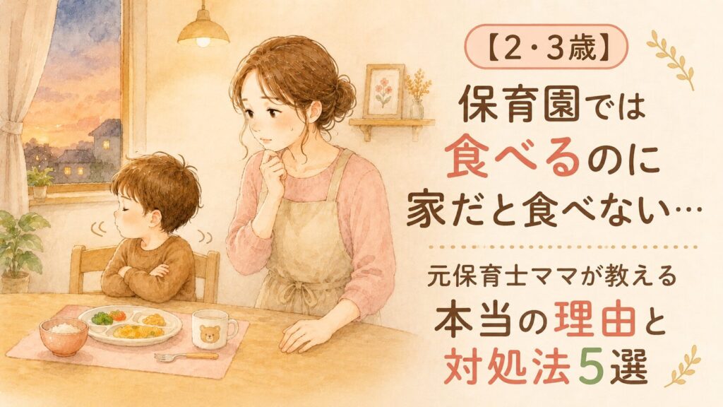 ご飯を食べたがらない子と困り顔のママ